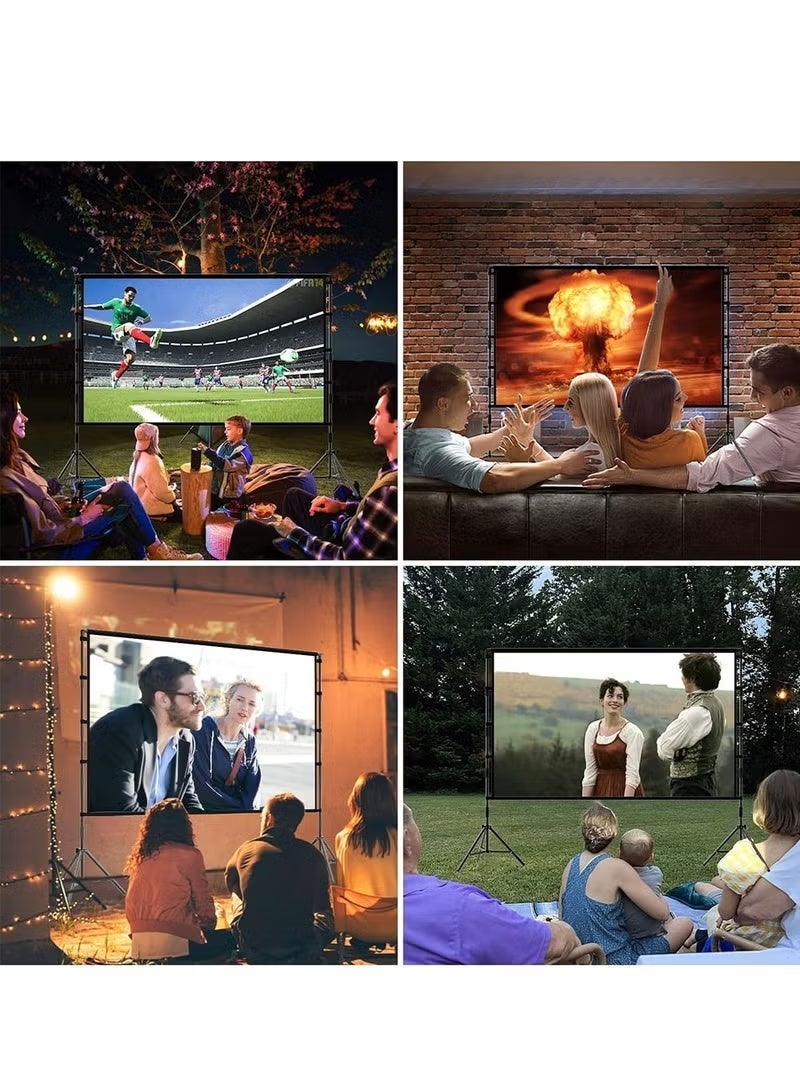 Flash Hawk 100 inch 16:9 Outdoor and Indoor Portable Projector Screen with Stands - Image 3